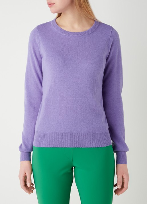 Studio Anneloes Cady fijngebreide pullover in kasjmierblend - detail violet