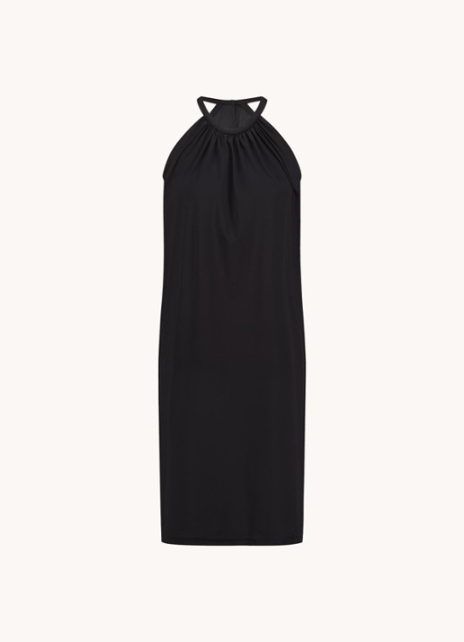 Studio Anneloes Carla mini halterjurk van travelstof - voorkant 4 zwart