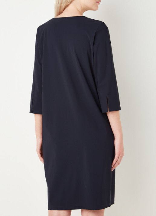 Studio Anneloes Caro mini tuniekjurk van travelstof met steekzakken - achterkant donkerblauw