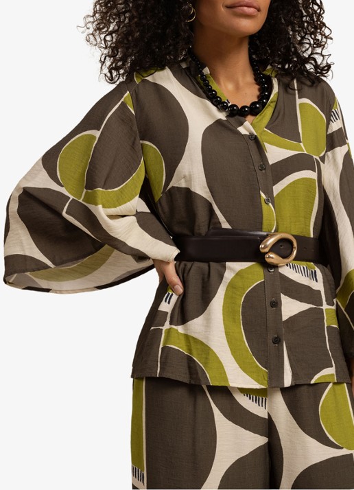 Studio Anneloes Cecil blouse met print - detail 4 beige
