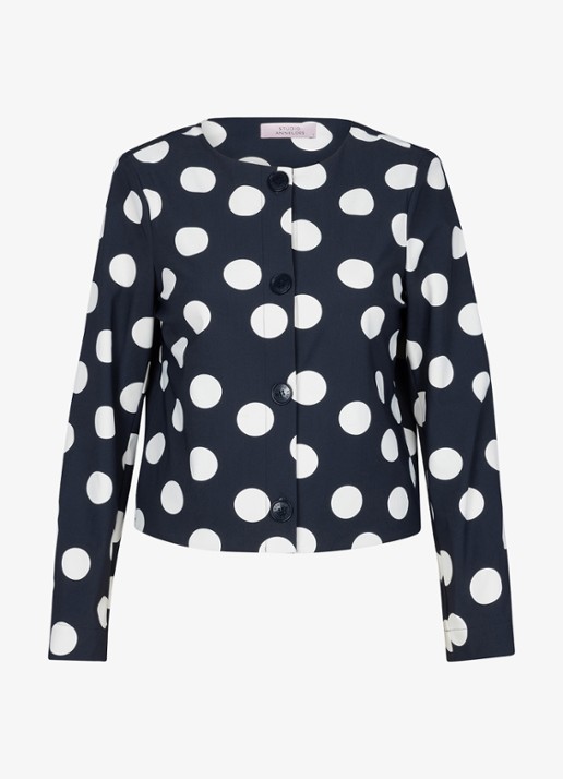 Studio Anneloes Charlot jack met stippenprint - voorkant donkerblauw