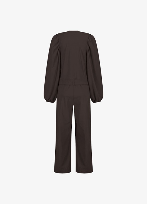 Studio Anneloes Cherie straight fit jumpsuit met strikceintuur - achterkant lavendel