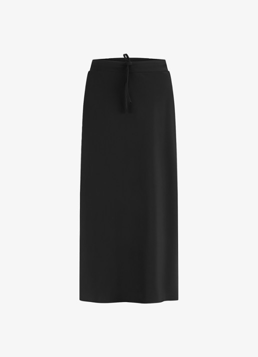 Studio Anneloes Chloe midi rok van travelstof - voorkant zwart
