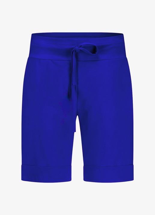 Studio Anneloes City loose fit korte broek met trekkoord - voorkant 2 blauw