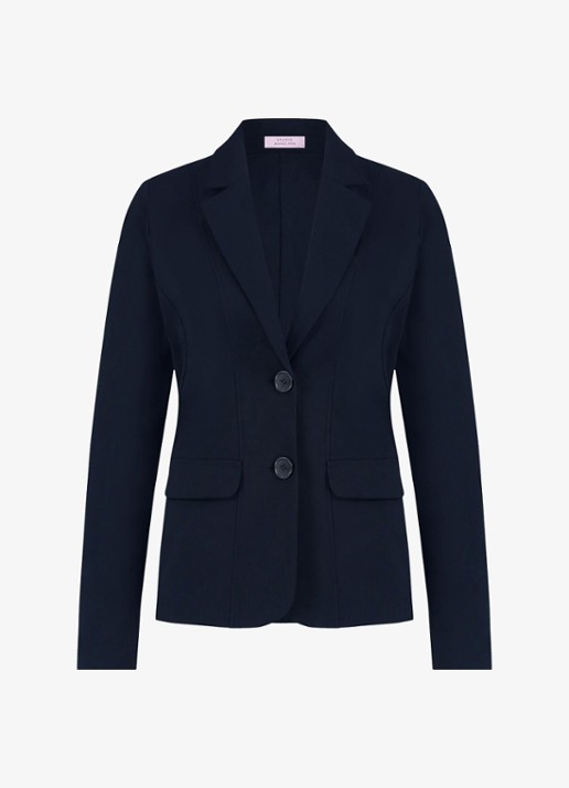 Studio Anneloes Clean blazer met klepzakken - voorkant donkerblauw