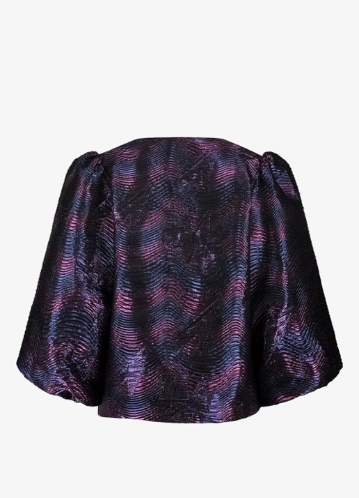 Studio Anneloes Eliza top met grafische print - achterkant 2 blauw