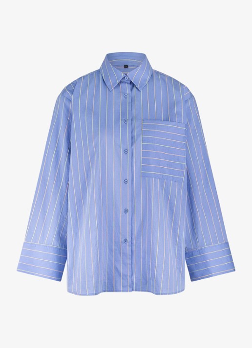 Studio Anneloes Erin blouse met streepprint - voorkant 2 blauw