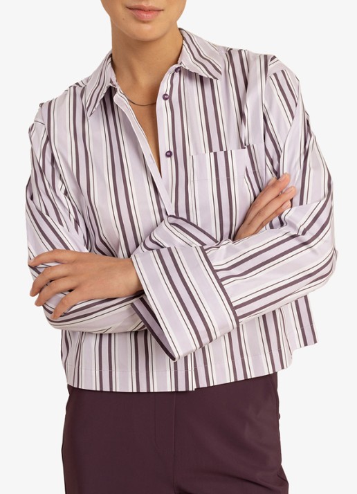 Studio Anneloes Erina stripe blouse - detail 4 paars