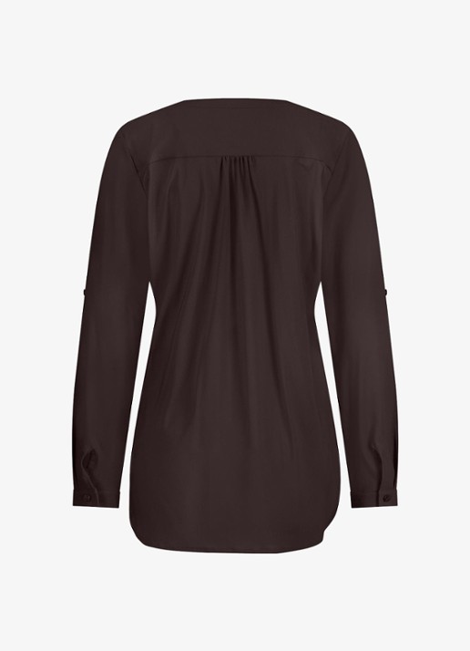 Studio Anneloes Evi blouse met plooidetails - achterkant 2 donkerbruin