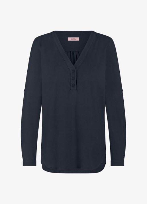 Studio Anneloes Evi tuniek van travelstof - voorkant 2 blauw