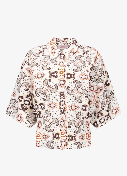 Studio Anneloes Fabienne blouse met paisley print - voorkant 2 creme