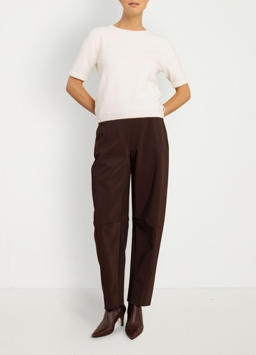 Studio Anneloes Felica fijngebreide pullover met ronde hals - voorkant 5 gebroken wit