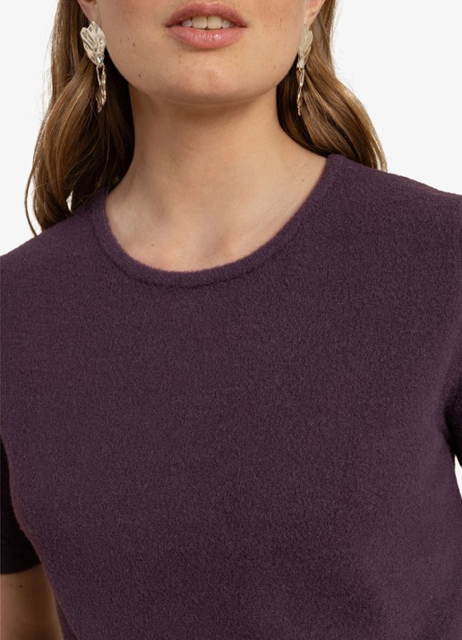 Studio Anneloes Felica fijngebreide pullover met ronde hals - detail 3 paars