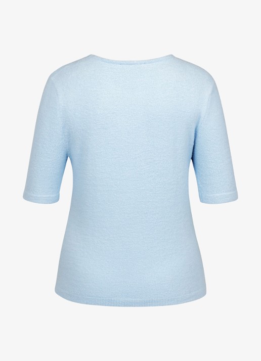Studio Anneloes Felica fijngebreide trui met ronde hals - achterkant blauw
