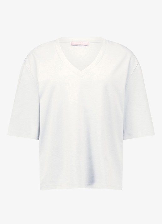 Studio Anneloes Fiore T-shirt met V-hals - voorkant 3 wit