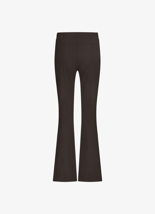 Studio Anneloes Flair high waist slim fit pantalon met steekzakken - achterkant 3 bruin