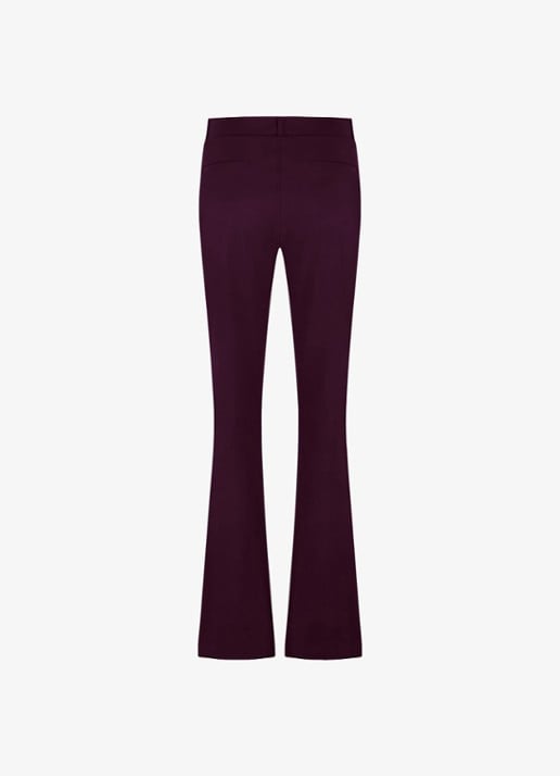 Studio Anneloes Flair mid waist flared fit broek van travelstof - achterkant 3 paars