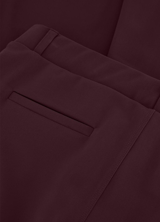 Studio Anneloes Flair mid waist flared fit broek van travelstof - detail 2 paars