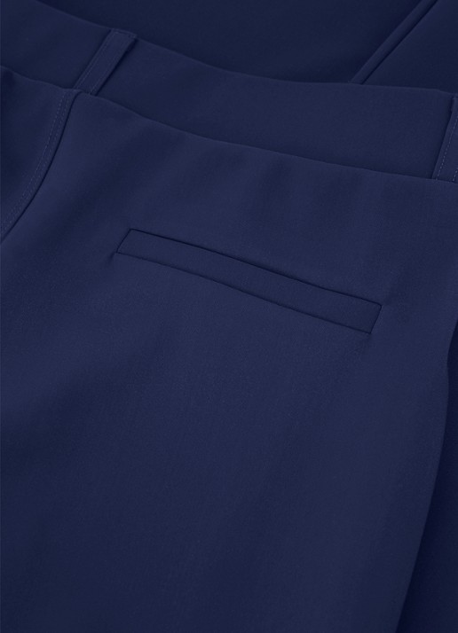 Studio Anneloes Flair mid waist flared fit pantalon van travelstof - detail 3 donkerblauw