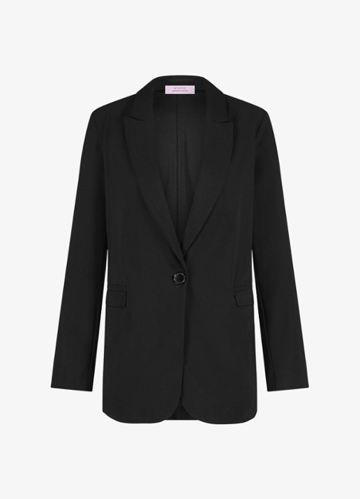 Studio Anneloes Fran blazer met klepzakken - voorkant 4 zwart
