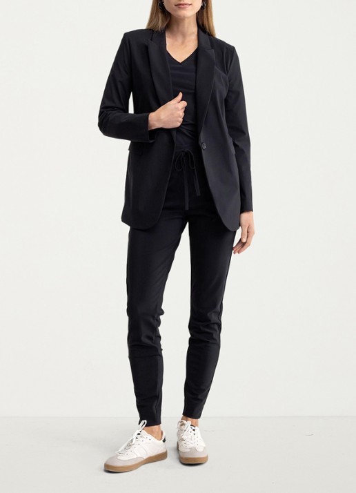 Studio Anneloes Fran blazer met klepzakken - voorkant 5 donkerblauw