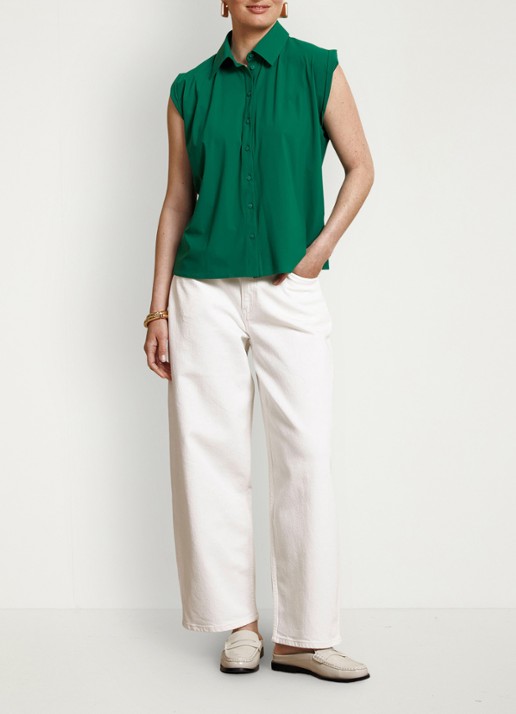 Studio Anneloes Georgie mouwloze blouse - voorkant 4 groen