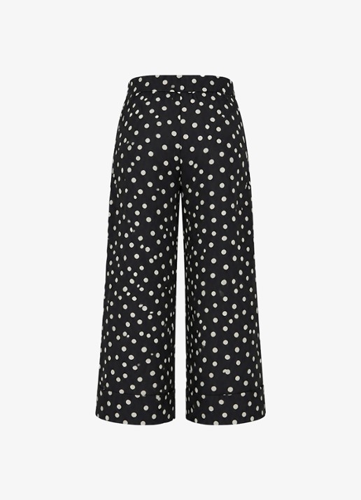 Studio Anneloes Grace Dot  high waist wide fit culotte met strippenprint - achterkant multicolor