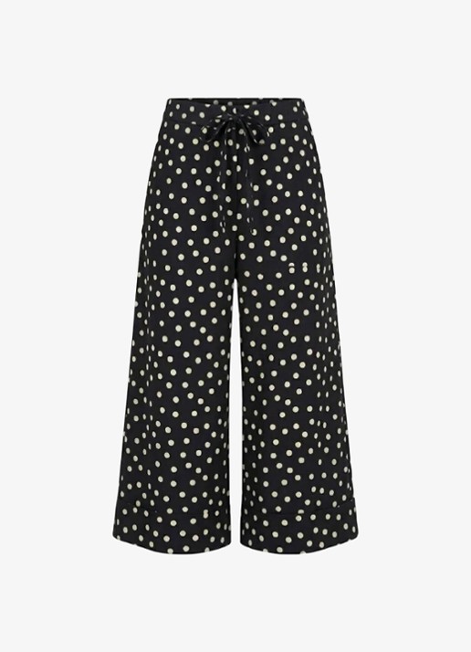 Studio Anneloes Grace Dot  high waist wide fit culotte met strippenprint - voorkant 3 multicolor