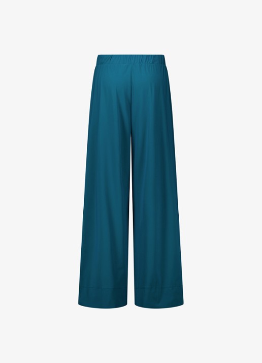 Studio Anneloes Grace high waist wide fit palazzo broek met trekkoord - detail 4 zeegroen