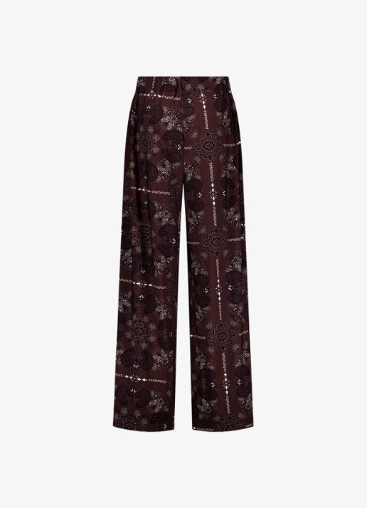 Studio Anneloes Grace mid waist straight fit broek met paisley print - achterkant 4 bruin