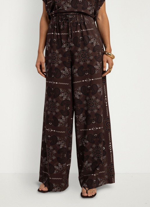 Studio Anneloes Grace mid waist straight fit broek met paisley print