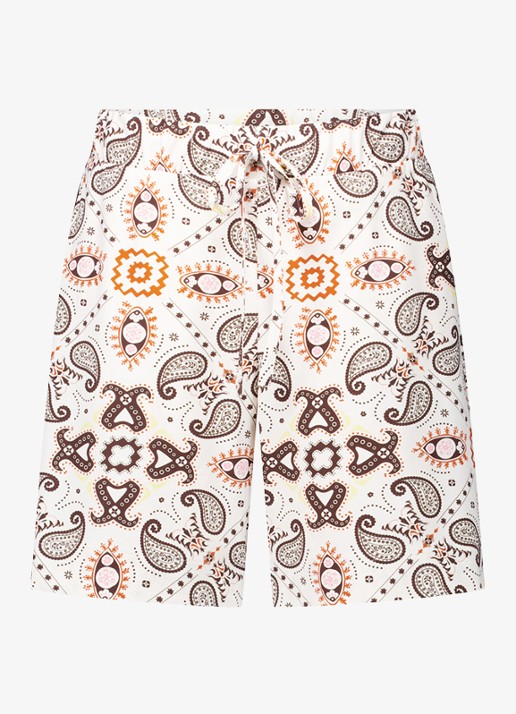 Studio Anneloes Grayden high waist wide fit korte broek met elastische band en print