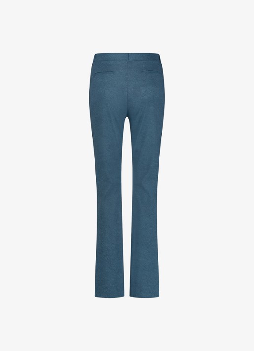 Studio Anneloes High waist flared fit broek met gemêleerd dessin - detail 2 indigo