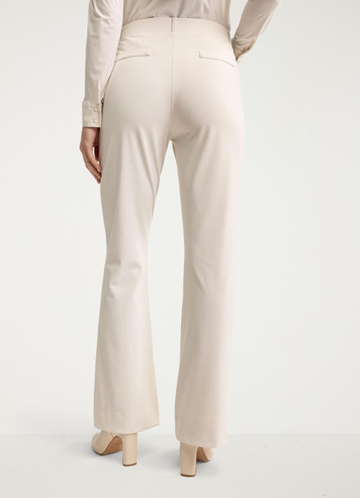 Studio Anneloes High waist flared fit broek met steekzakken - achterkant gebroken wit
