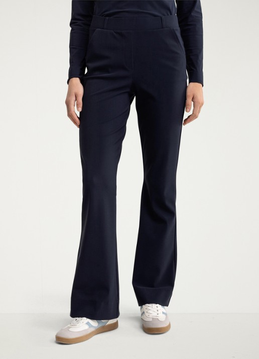 Studio Anneloes High waist flared fit broek met steekzakken