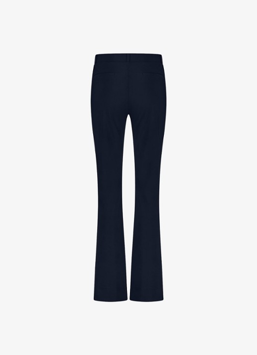 Studio Anneloes High waist flared fit broek met steekzakken - detail 3 donkerblauw