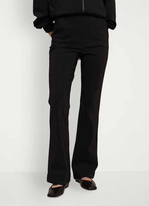 Studio Anneloes High waist flared fit pantalon met paspelzakken