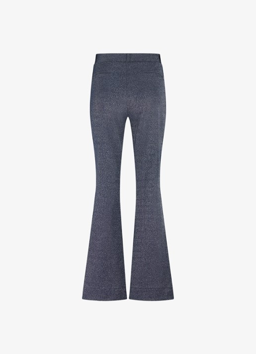 Studio Anneloes High waist loose fit pantalon met lurex - achterkant blauwgrijs