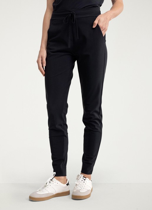 Studio Anneloes High waist tapered fit joggingbroek met steekzakken