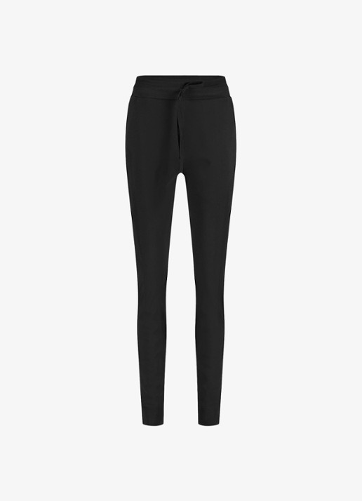 Studio Anneloes High waist tapered fit joggingbroek met steekzakken - voorkant 4 zwart