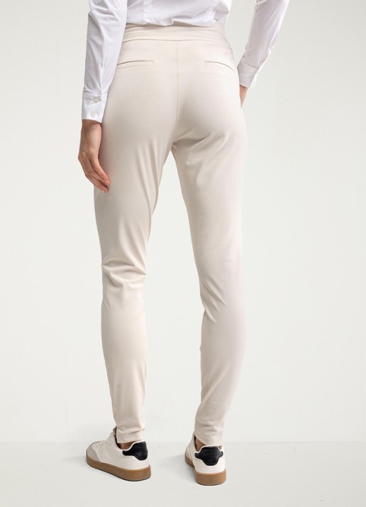 Studio Anneloes High waist tapered fit joggingbroek met steekzakken - achterkant gebroken wit