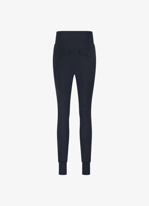 Studio Anneloes High waist tapered fit pantalon met steekzakken - detail 2 donkerblauw