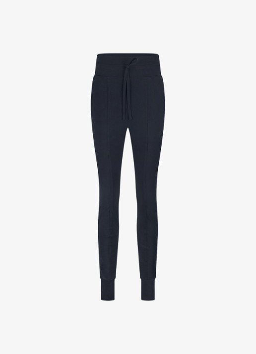 Studio Anneloes High waist tapered fit pantalon met steekzakken - voorkant 4 donkerblauw