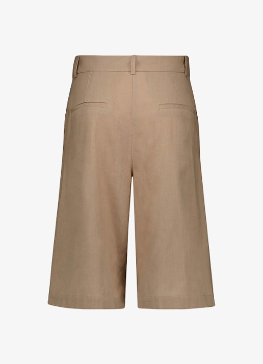 Studio Anneloes High waist wide fit korte broek met steekzakken - achterkant 3 lichtbruin