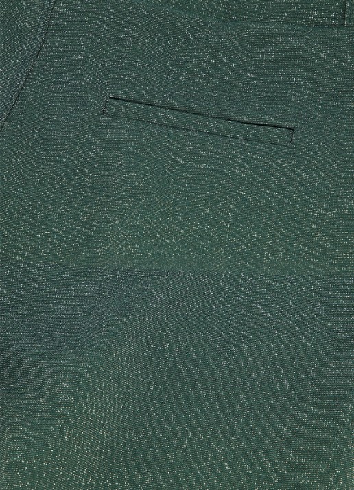 Studio Anneloes High waist wide fit pantalon met lurex en steekzakken - detail 3 groen