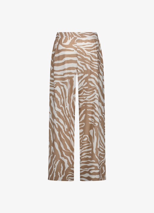 Studio Anneloes High waist wide fit pantalon met steekzakken - achterkant lichtbruin