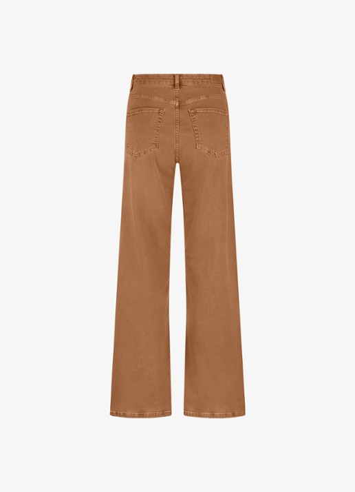 Studio Anneloes High waist wide leg jeans met steekzakken - achterkant camel
