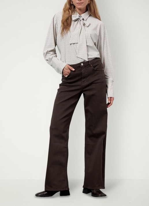 Studio Anneloes Hollis blouse met ruitdessin - voorkant 3 creme