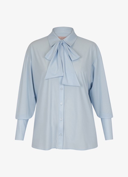 Studio Anneloes Hollis blouse met sjaalkraag - voorkant 4 blauw
