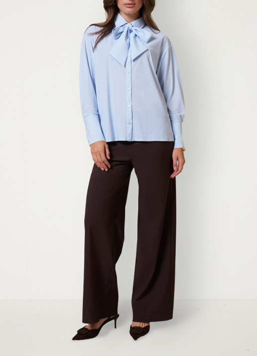 Studio Anneloes Hollis blouse met sjaalkraag - voorkant 5 blauw